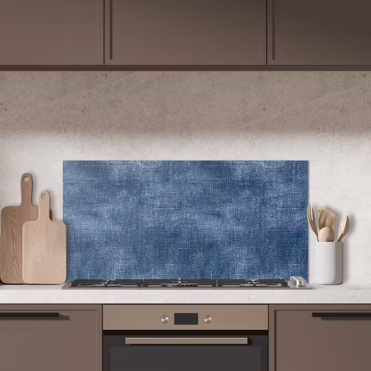 Linnen - Textuur - Patroon - Denim - Rustiek keuken achterwand spatscherm middel 899 -sfeer2