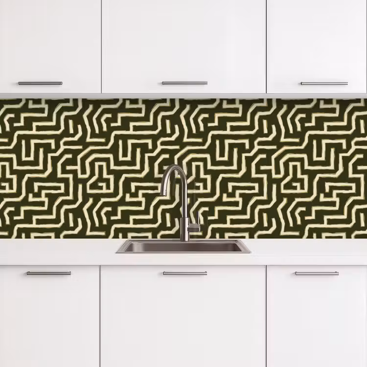 Lijnen - Abstract - Groen keuken achterwand 2 groot 857 -3d