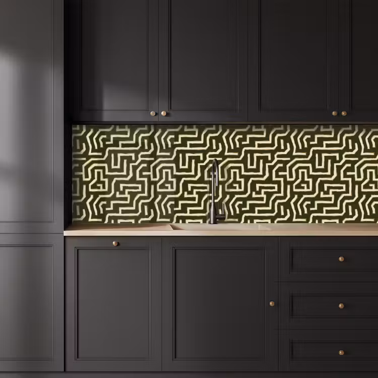Lijnen - Abstract - Groen keuken achterwand 2 groot 857 -sfeer1