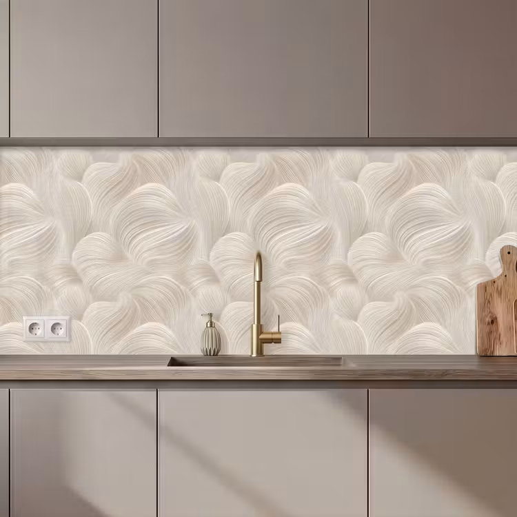 Lijnen - Waaier - Beige keuken achterwand 2 middel 871 zz_3dshopping