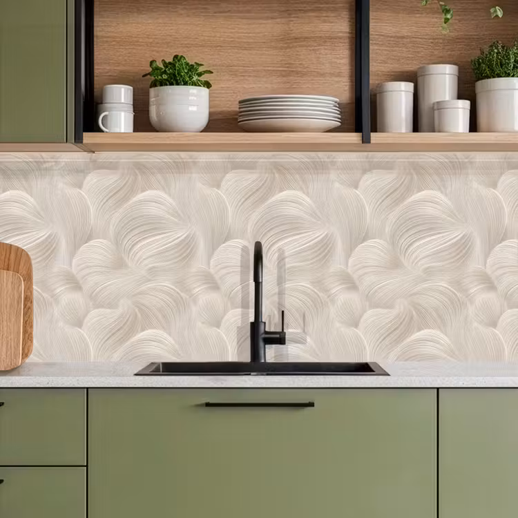 Lijnen - Waaier - Beige keuken achterwand 2 middel 871 -sfeer3