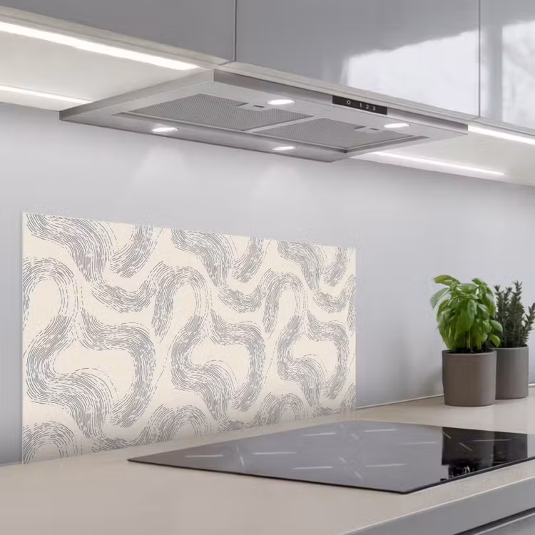 Lijnen - Patroon - Beige - Minimalistisch keuken achterwand spatscherm middel 899 -3d_schuin