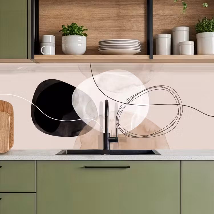 Kitchen Wall Splashback - Lines - Wavy - Art - Lijnen - Golvend - Kunst keuken achterwand 2 middel
