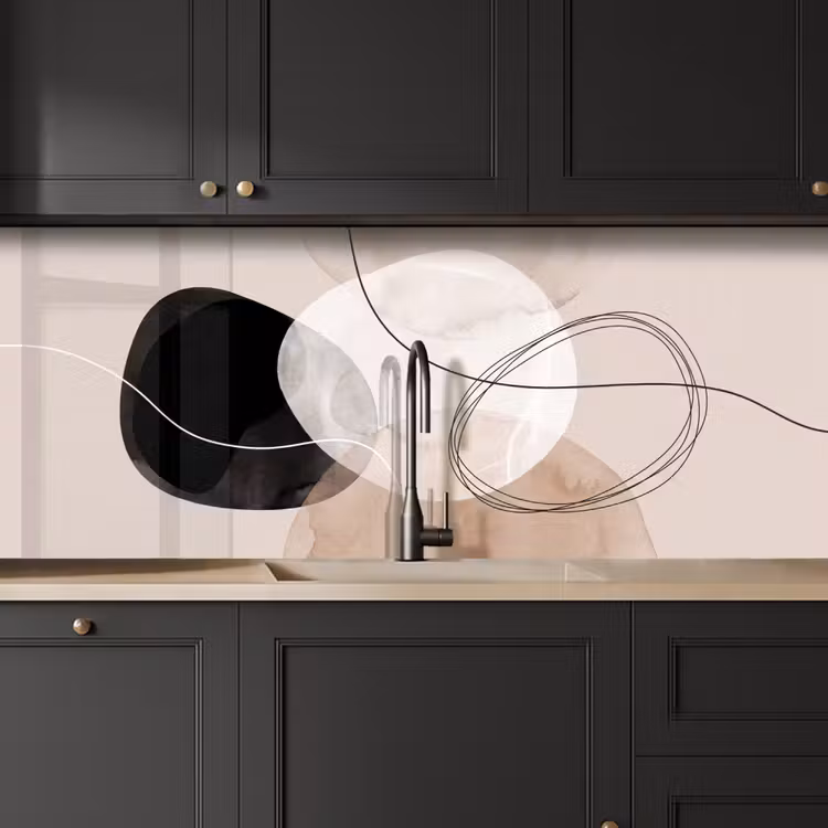 Kitchen Wall Splashback - Lines - Wavy - Art - Lijnen - Golvend - Kunst keuken achterwand 2 middel