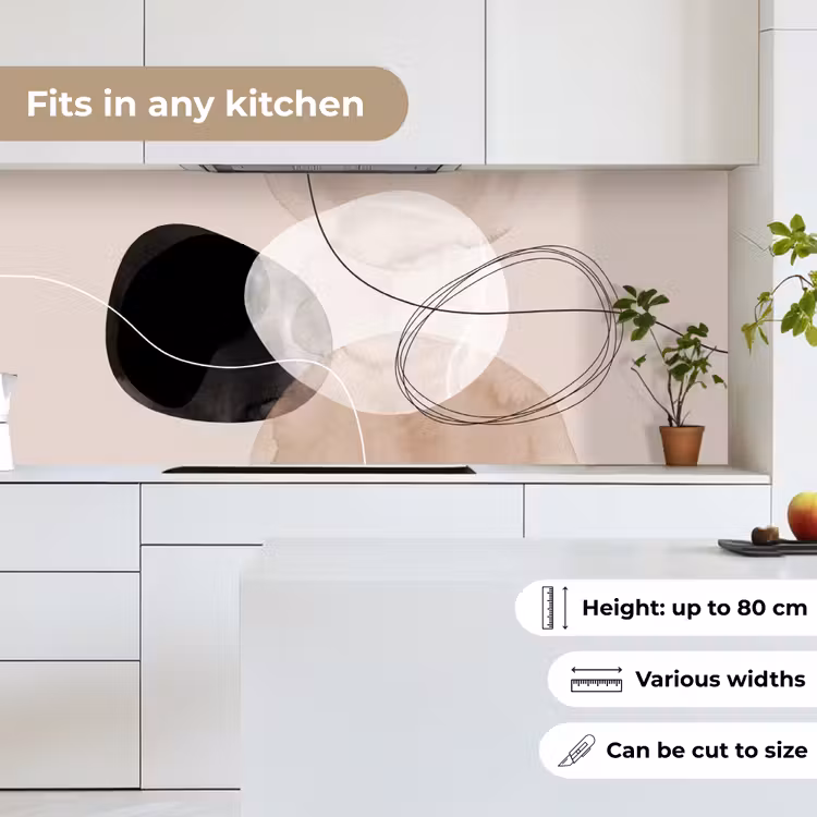 Kitchen Wall Splashback - Lines - Wavy - Art - Lijnen - Golvend - Kunst keuken achterwand 2 middel