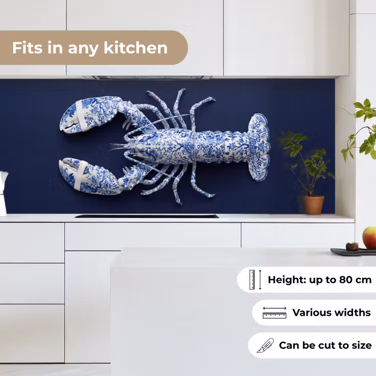Kreeft - Porselein - Delfts - Blauw keuken achterwand 2 middel -sfeer4_UK