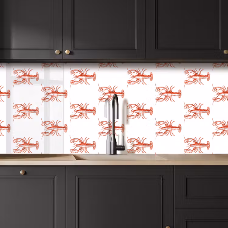 Kreeften - Rood - Patroon keuken achterwand 2 middel -sfeer1