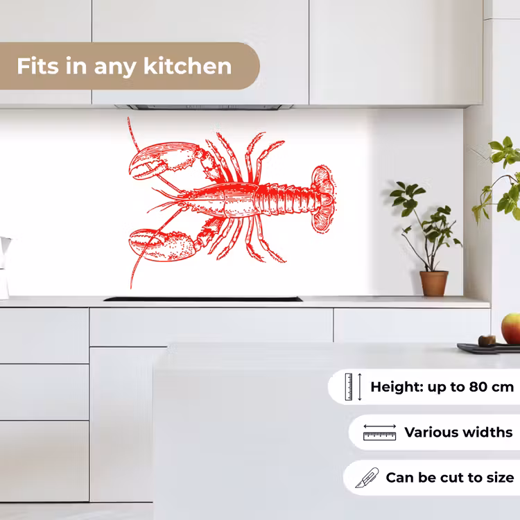Kreeft - Rood - Wit keuken achterwand 2 middel -sfeer4_UK