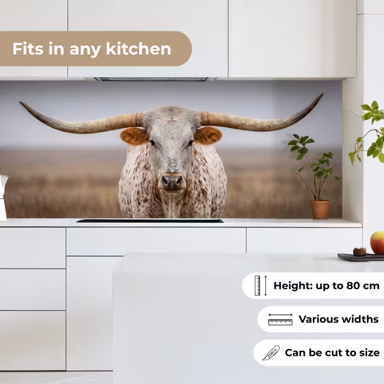 Longhorn - Grasveld - Dier keuken achterwand 2 middel -sfeer4_UK