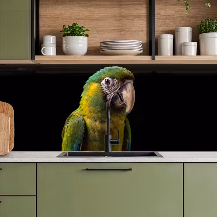 Ara - Portret - Groen keuken achterwand 2 middel -sfeer3