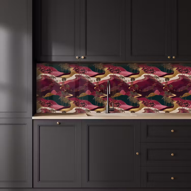 Magisch - Palmbomen - Goud keuken achterwand 2 groot 857 -sfeer1