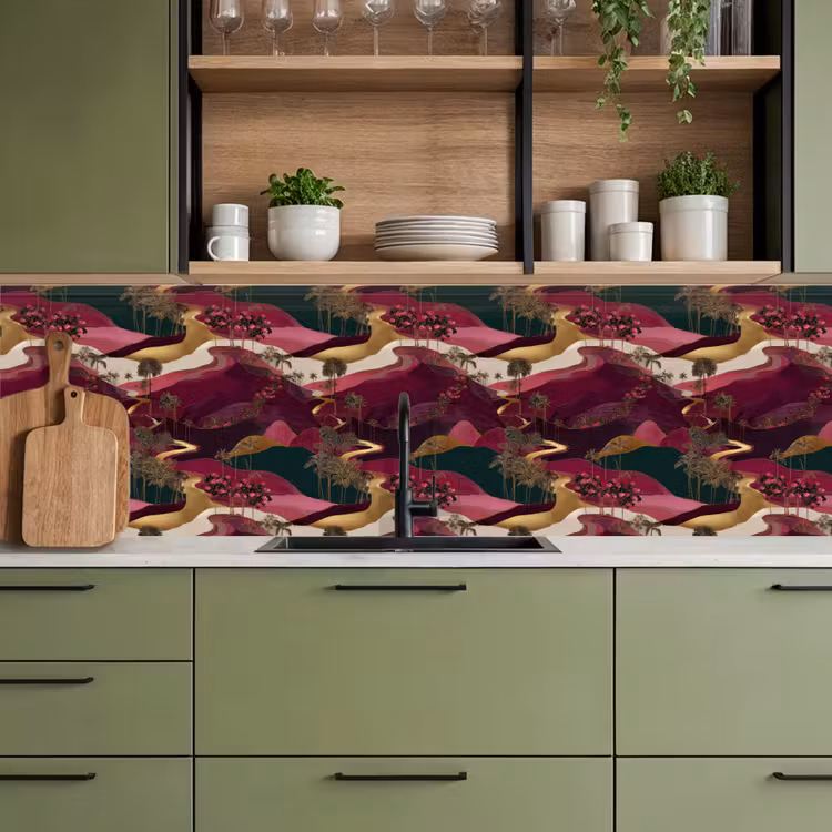 Magisch - Palmbomen - Goud keuken achterwand 2 groot 857 -sfeer3