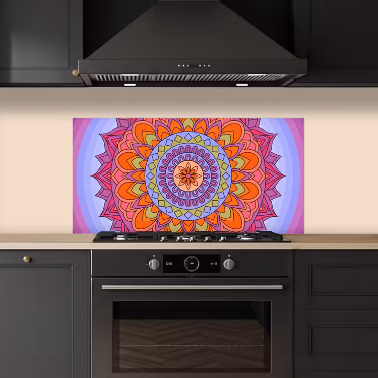 Mandala - Cirkel - Abstract - Kleurrijk - Patroon keuken achterwand spatscherm middel -sfeer1