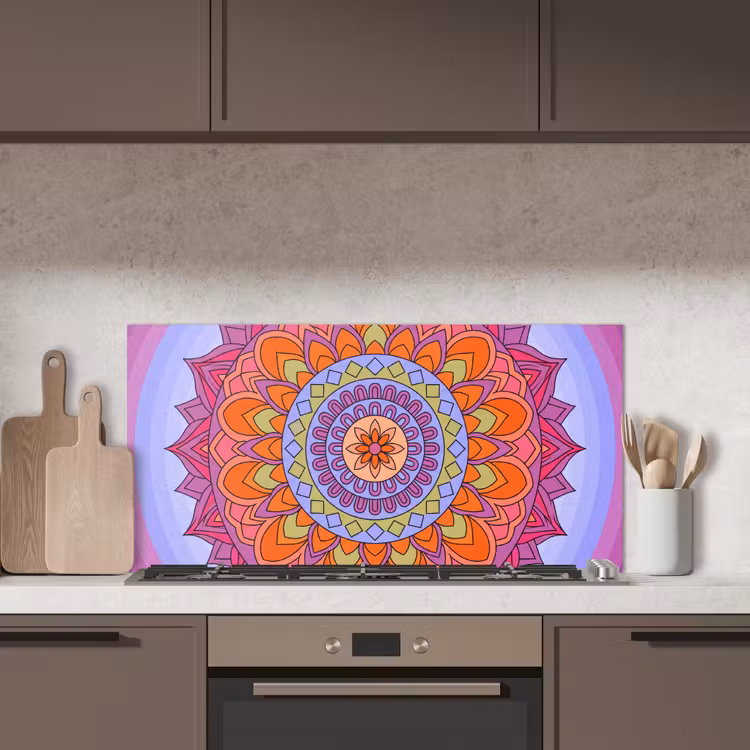Mandala - Cirkel - Abstract - Kleurrijk - Patroon keuken achterwand spatscherm middel -sfeer2