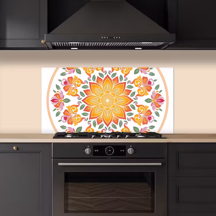 Mandala - Bloemen - Decoratie - Kleurrijk - Abstract keuken achterwand spatscherm middel -sfeer1