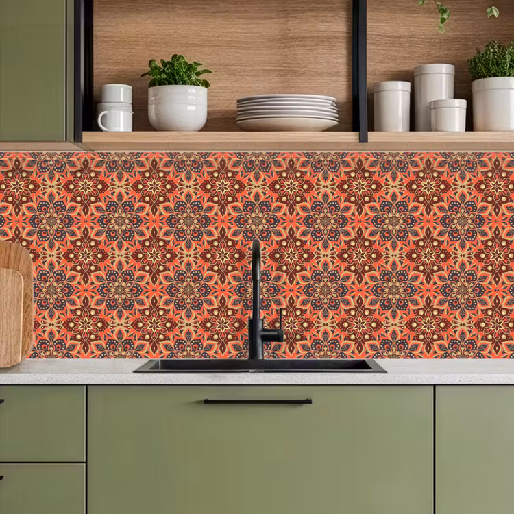 Mandala - Bloemen - Patroon - Retro keuken achterwand 2 middel 871 -sfeer3