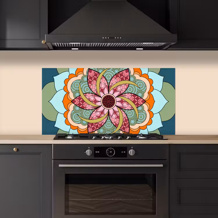 Mandala - Geometrisch - Kunst - Decoratief - Kleurrijk keuken achterwand spatscherm middel -sfeer1