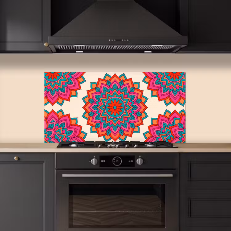Mandala - Patroon - Abstract - Kleurrijk - Modern keuken achterwand spatscherm middel -sfeer1
