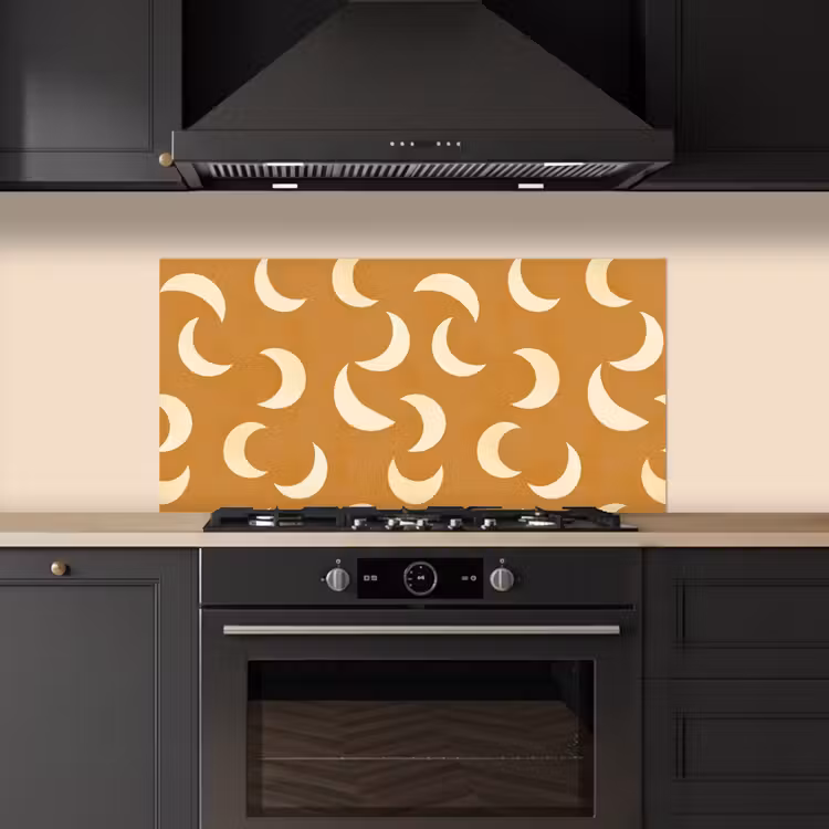Manen - Patroon - Oker keuken achterwand spatscherm middel 899 -sfeer1