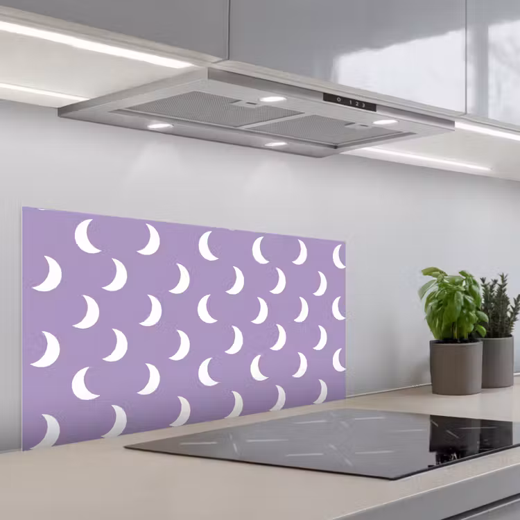 Manen - Patroon - Paars keuken achterwand spatscherm middel 899 -3d_schuin