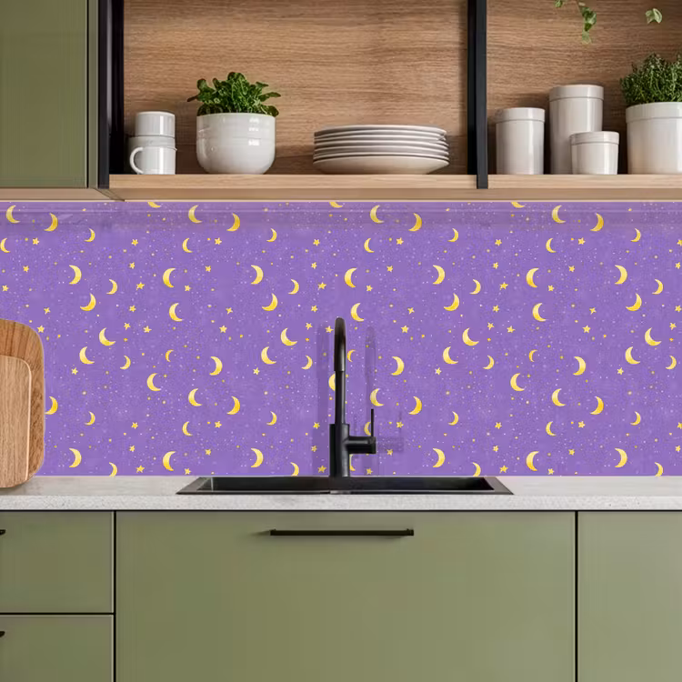 Manen - Sterren - Paars keuken achterwand 2 middel 871 -sfeer3
