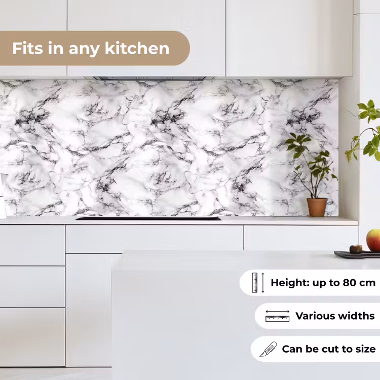 Marmer - Zwart - Dramatisch - Wit keuken achterwand 2 middel 871 -sfeer4_UK