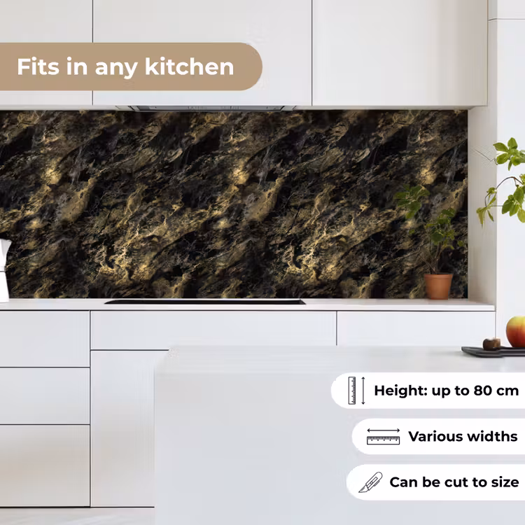 Marmer - Zwart - Goud keuken achterwand 2 middel 871 -sfeer4_UK