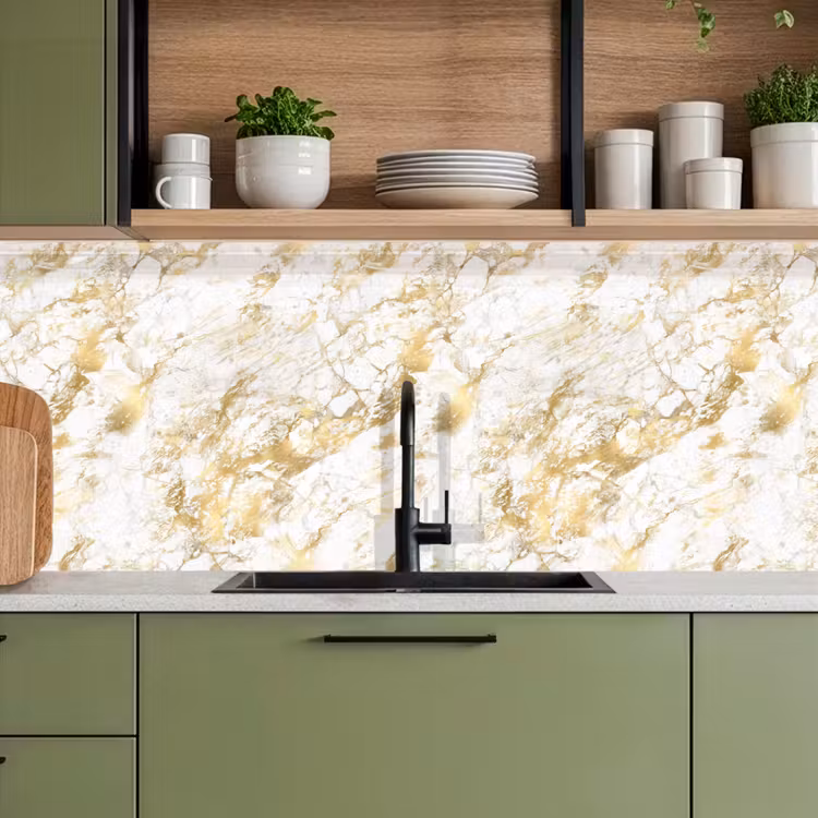 Marmer - Goud - Structuur keuken achterwand 2 middel 871 -sfeer3
