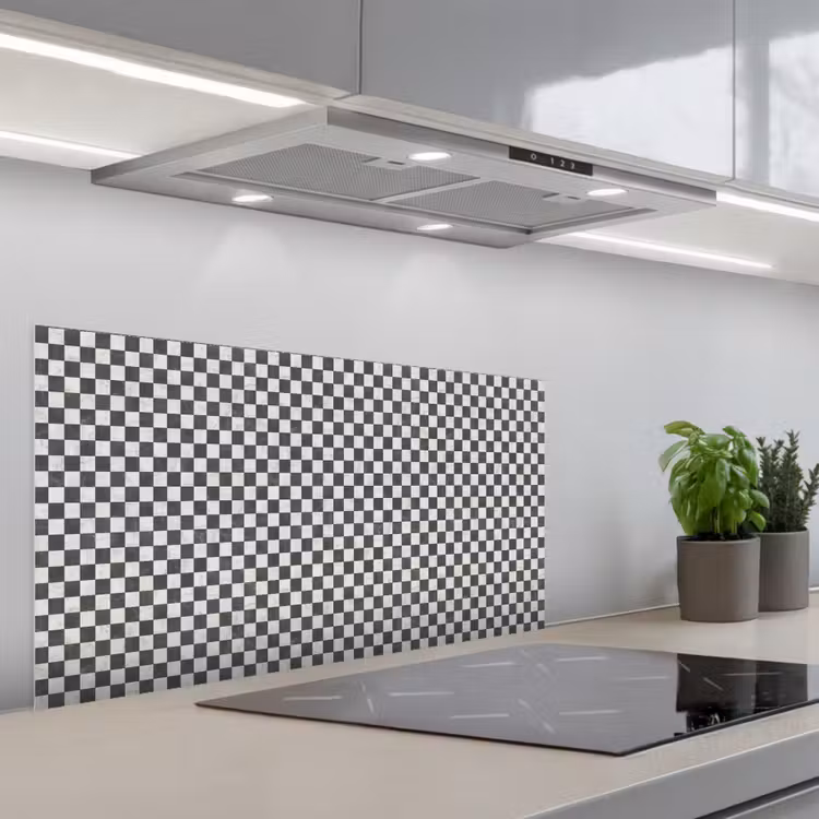 Marmer - Patroon - Grijs keuken achterwand spatscherm middel 899 -3d_schuin