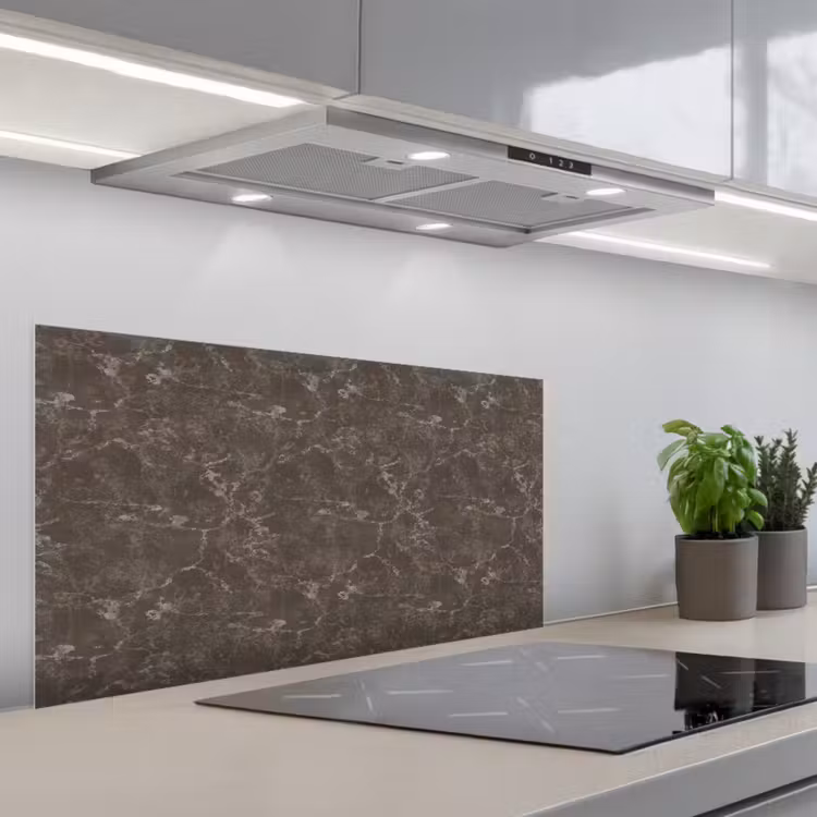Marmer - Aders - Bruin keuken achterwand spatscherm middel 899 -3d_schuin
