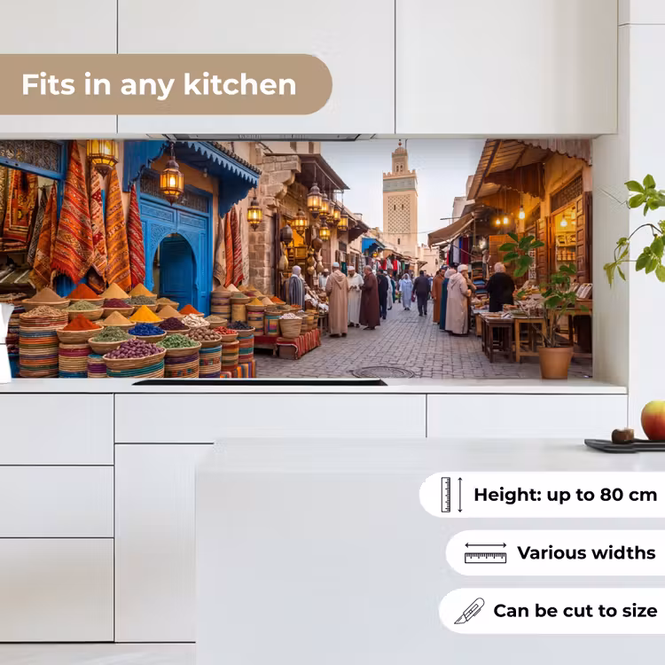 Kitchen Wall Splashback - Market - Oriental - Colorful - Markt - Oosters - Kleurrijk keuken achterwand 2 middel