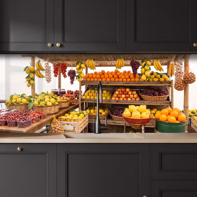 Kitchen Wall Splashback - Market Stall - Fruit - Fresh - Marktkraam - Fruit - Vers keuken achterwand 2 middel