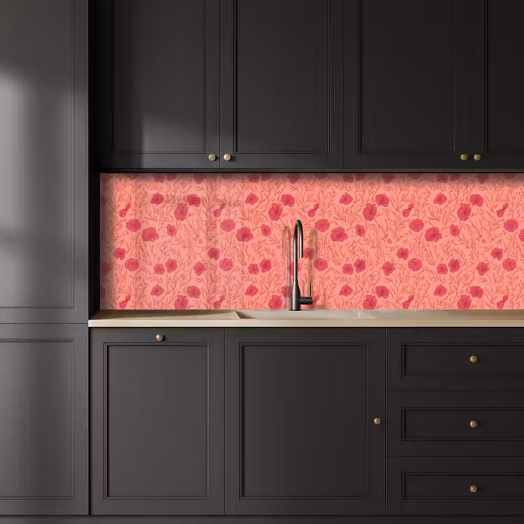 Weidebloemen - Romantisch - Roze keuken achterwand 2 groot 857 -sfeer1
