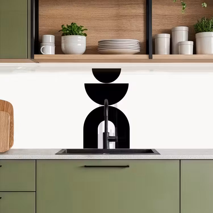 Kitchen Wall Splashback - Minimalist - Art - White - Minimalistisch - Kunst - Wit keuken achterwand 2 middel