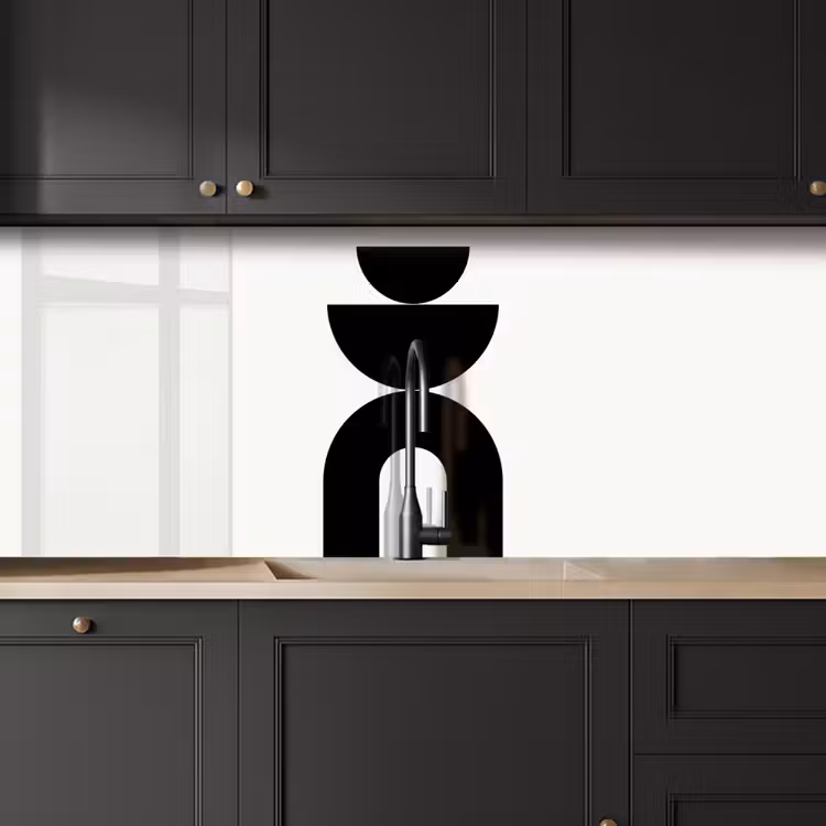 Kitchen Wall Splashback - Minimalist - Art - White - Minimalistisch - Kunst - Wit keuken achterwand 2 middel