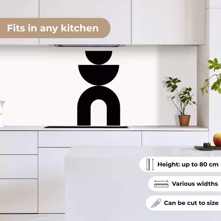 Kitchen Wall Splashback - Minimalist - Art - White - Minimalistisch - Kunst - Wit keuken achterwand 2 middel