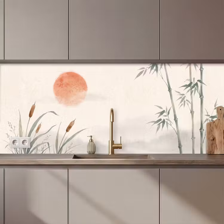 Minimalistisch - Bamboe - Groen keuken achterwand 2 middel zz_3dshopping