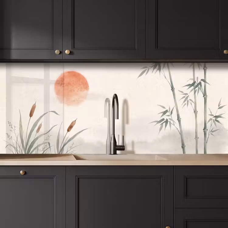 Minimalistisch - Bamboe - Groen keuken achterwand 2 middel -sfeer1