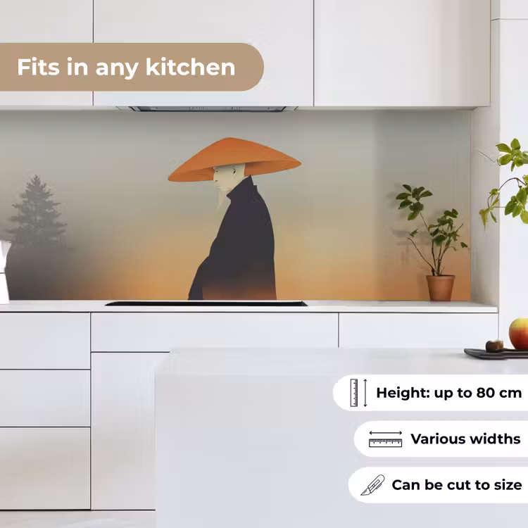 Minimalistisch - Silhouet - Oranje keuken achterwand 2 middel -sfeer4_UK