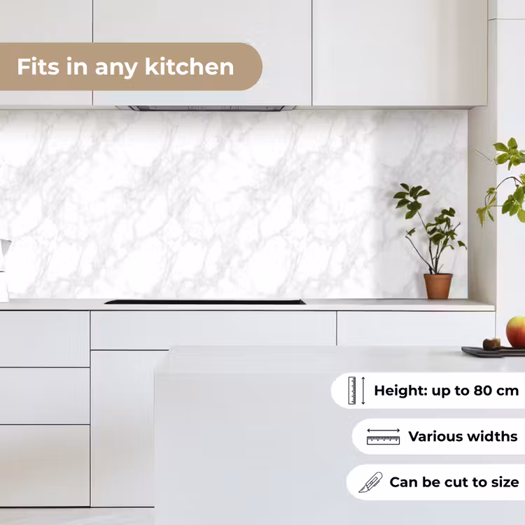 Minimalistisch - Wit - Grijze aders keuken achterwand 2 middel 871 -sfeer4_UK
