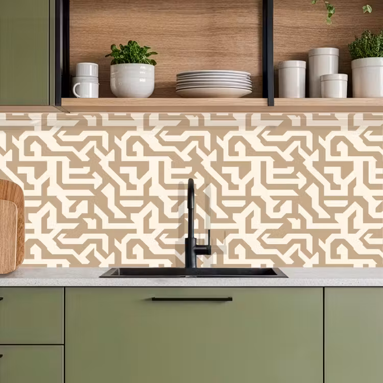 Modern - Abstract - Beige keuken achterwand 2 middel 871 -sfeer3