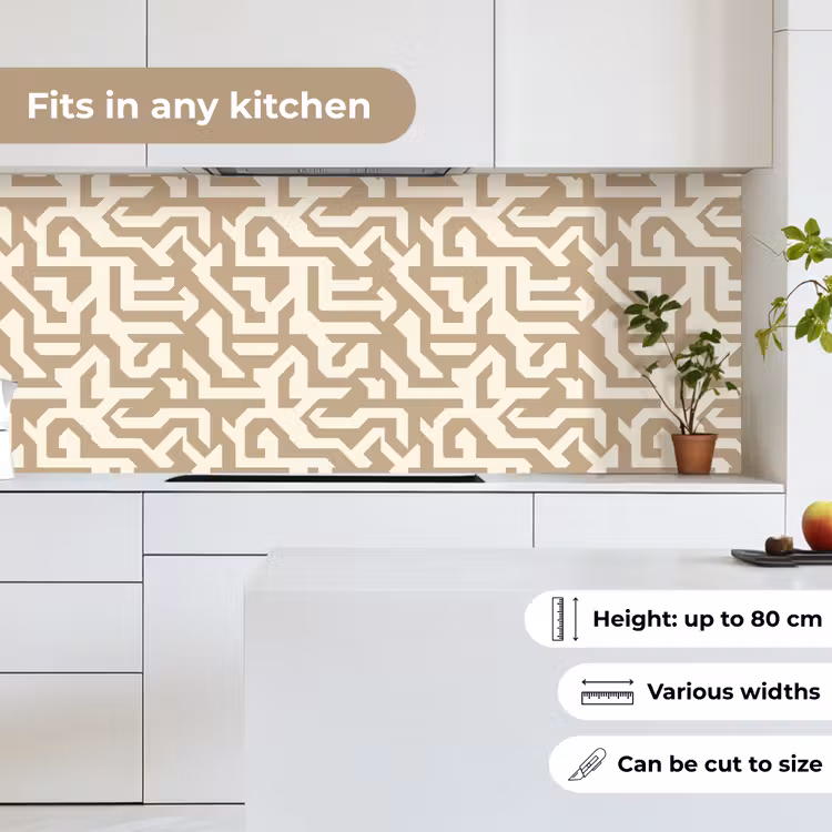 Modern - Abstract - Beige keuken achterwand 2 middel 871 -sfeer4_UK