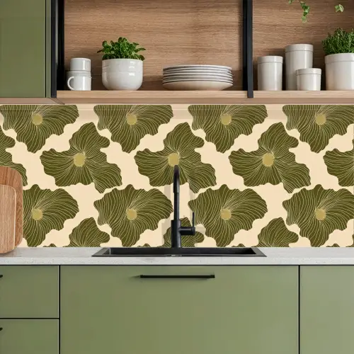 Modern - Abstract - Groen keuken achterwand 2 middel 871 -sfeer3