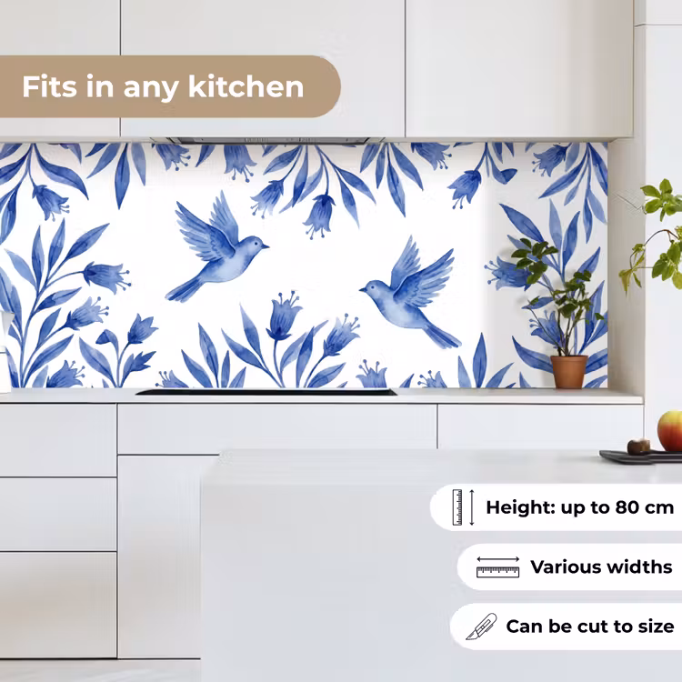 Modern - Vogels - Delfts - Blauw keuken achterwand 2 middel -sfeer4_UK