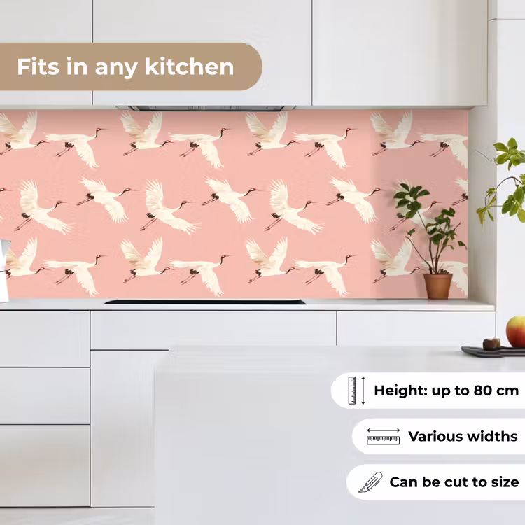 Modern - Kraanvogels - Roze keuken achterwand 2 middel 871 -sfeer4_UK