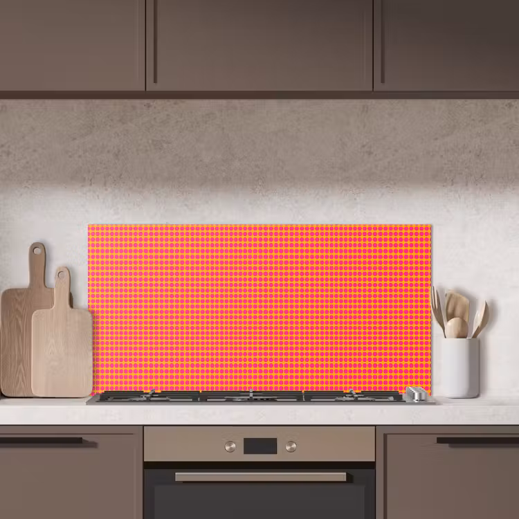 Modern - Stippen - Oranje keuken achterwand spatscherm middel 899 -sfeer2