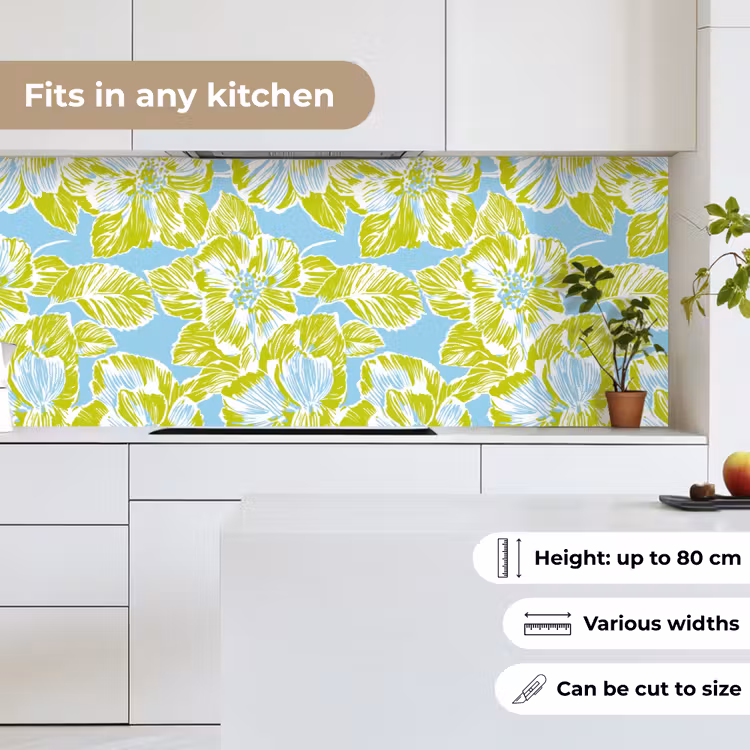 Modern - Bloemen - Groen keuken achterwand 2 middel 871 -sfeer4_UK