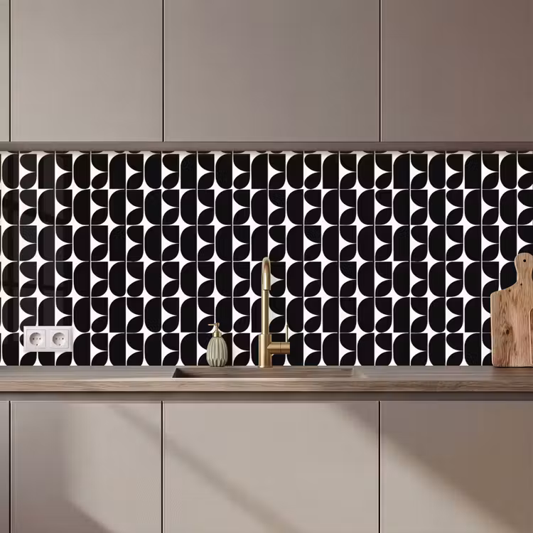 Modern - Geometrisch - Zwart keuken achterwand 2 middel 871 zz_3dshopping