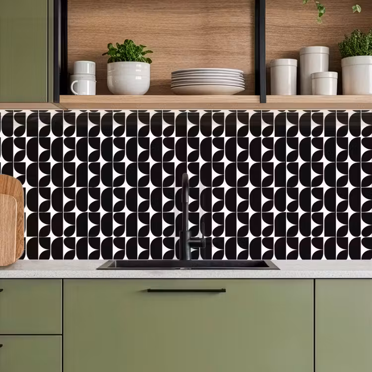 Modern - Geometrisch - Zwart keuken achterwand 2 middel 871 -sfeer3