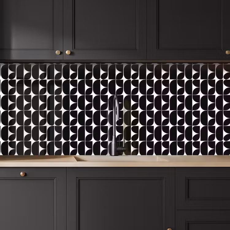 Modern - Geometrisch - Zwart keuken achterwand 2 middel 871 -sfeer1
